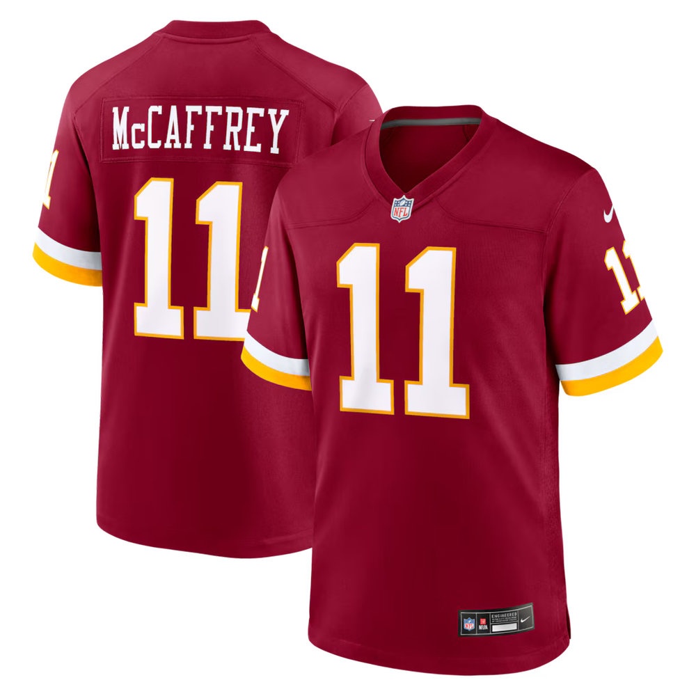 Men's Washington Commanders #11 Luke McCaffrey Burgundy Game Jersey