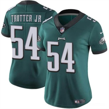 Women's Philadelphia Eagles #54 Jeremiah Trotter Jr Green 2024 Draft Vapor Untouchable Limited Stitched Football Jersey(Run Small) Women's Philadelphia Eagles #54 Jeremiah Trotter Jr Green 2024 Draft Vapor Untouchable Limited Stitched Football Jersey(Run Small)