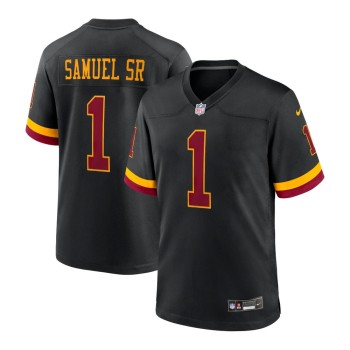 Men's Washington Commanders #1 Deebo Samuel Sr Black Hail Raiser Alternate Retired Player Game Jersey