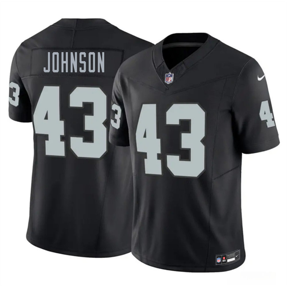 Youth Las Vegas Raiders #43 Dalton Johnson Black 2026 NFL Draft Vapor F.U.S.E. Limited Jersey
