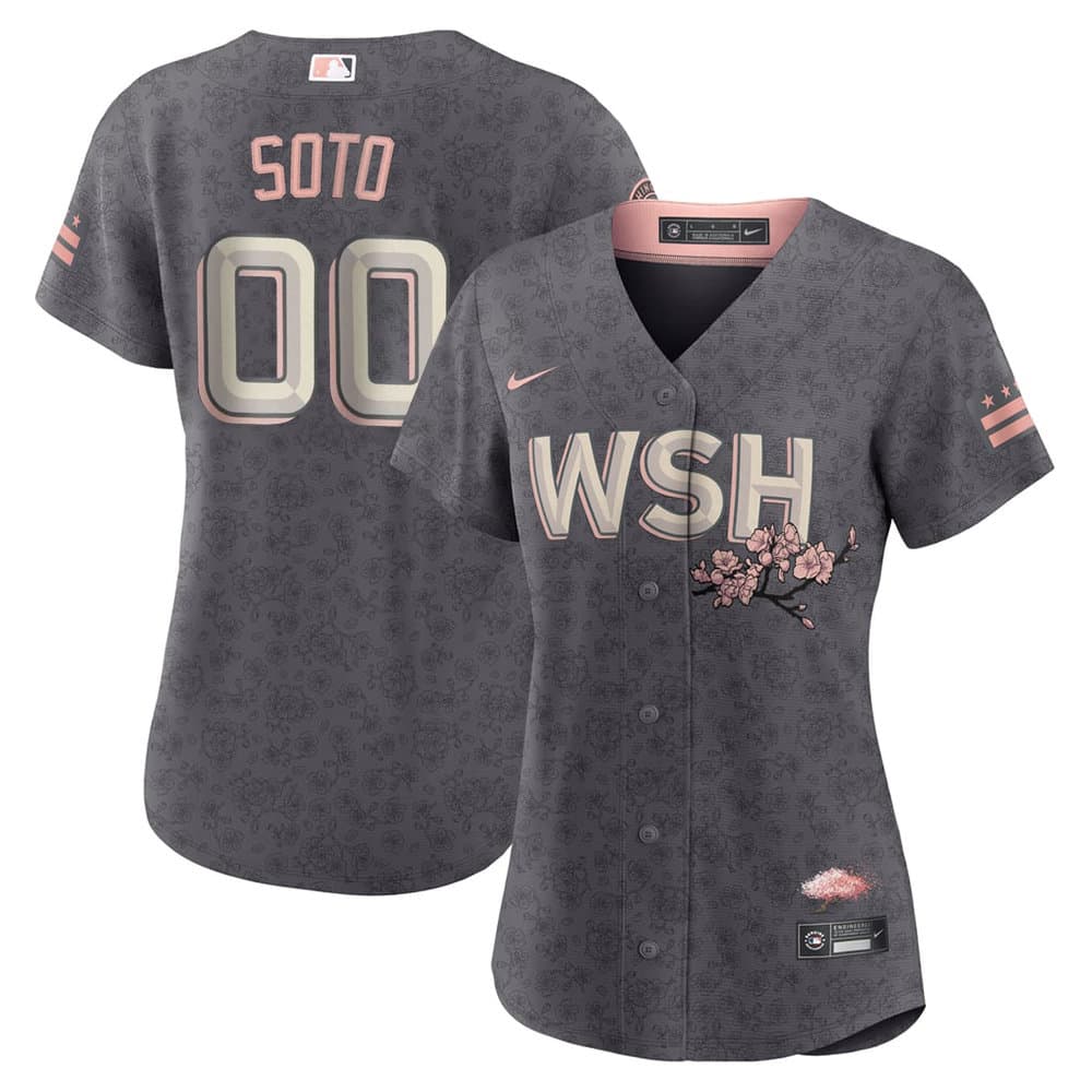 Women's Washington Nationals Grey Cherry Blossom City Connect Limited Custom Jersey