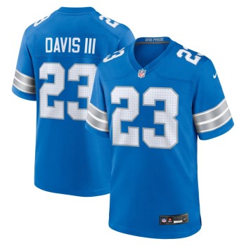 Men's Detroit Lions Carlton Davis III  Blue Game Jersey Men's Detroit Lions Carlton Davis III  Blue Game Jersey