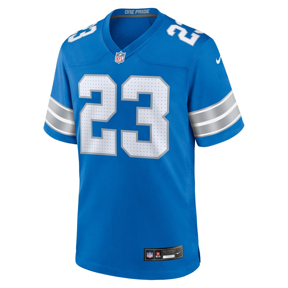 Men's Detroit Lions Carlton Davis III  Blue Game Jersey