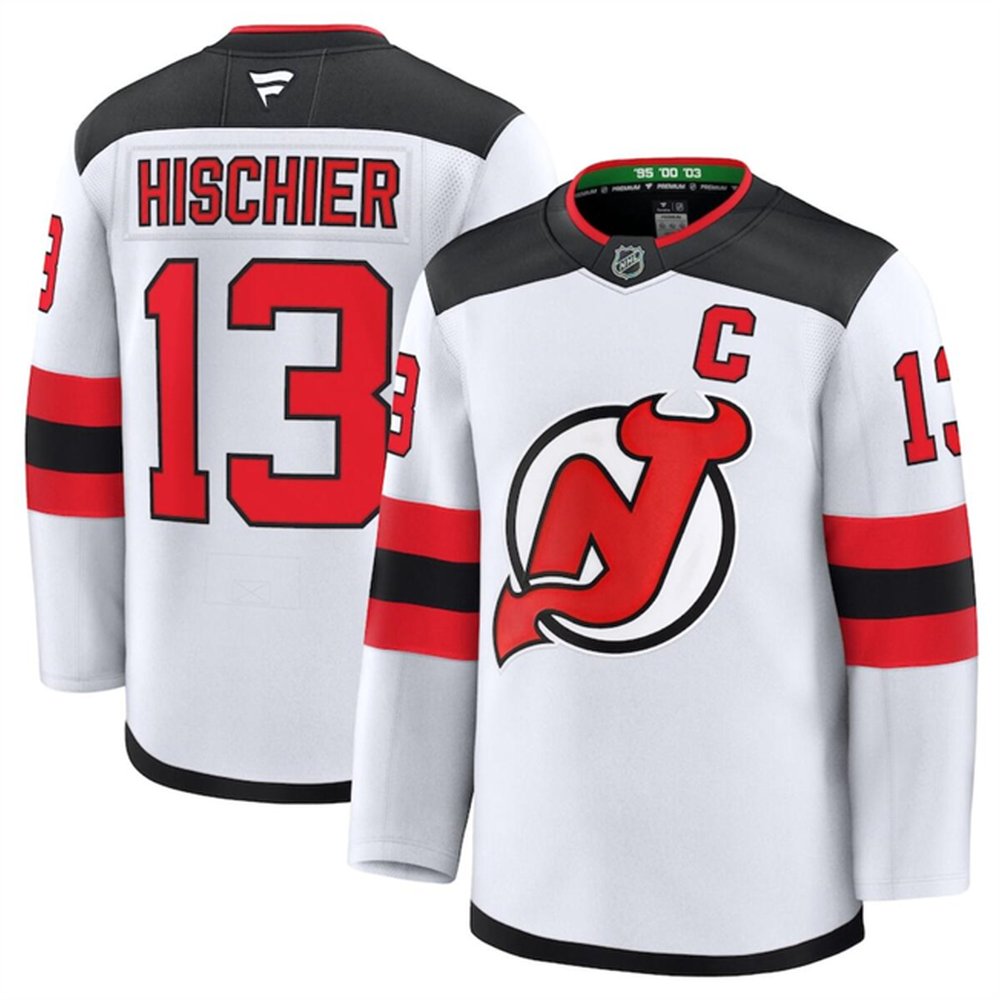 Youth New Jersey Devils #13 Nico Hischier White 2024-25 Away Stitched Hockey Jersey
