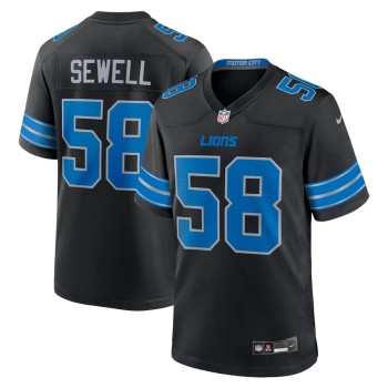 Men's Detroit Lions #58 Penei Sewell Black 2nd Alternate Game Jersey Men's Detroit Lions #58 Penei Sewell Black 2nd Alternate Game Jersey