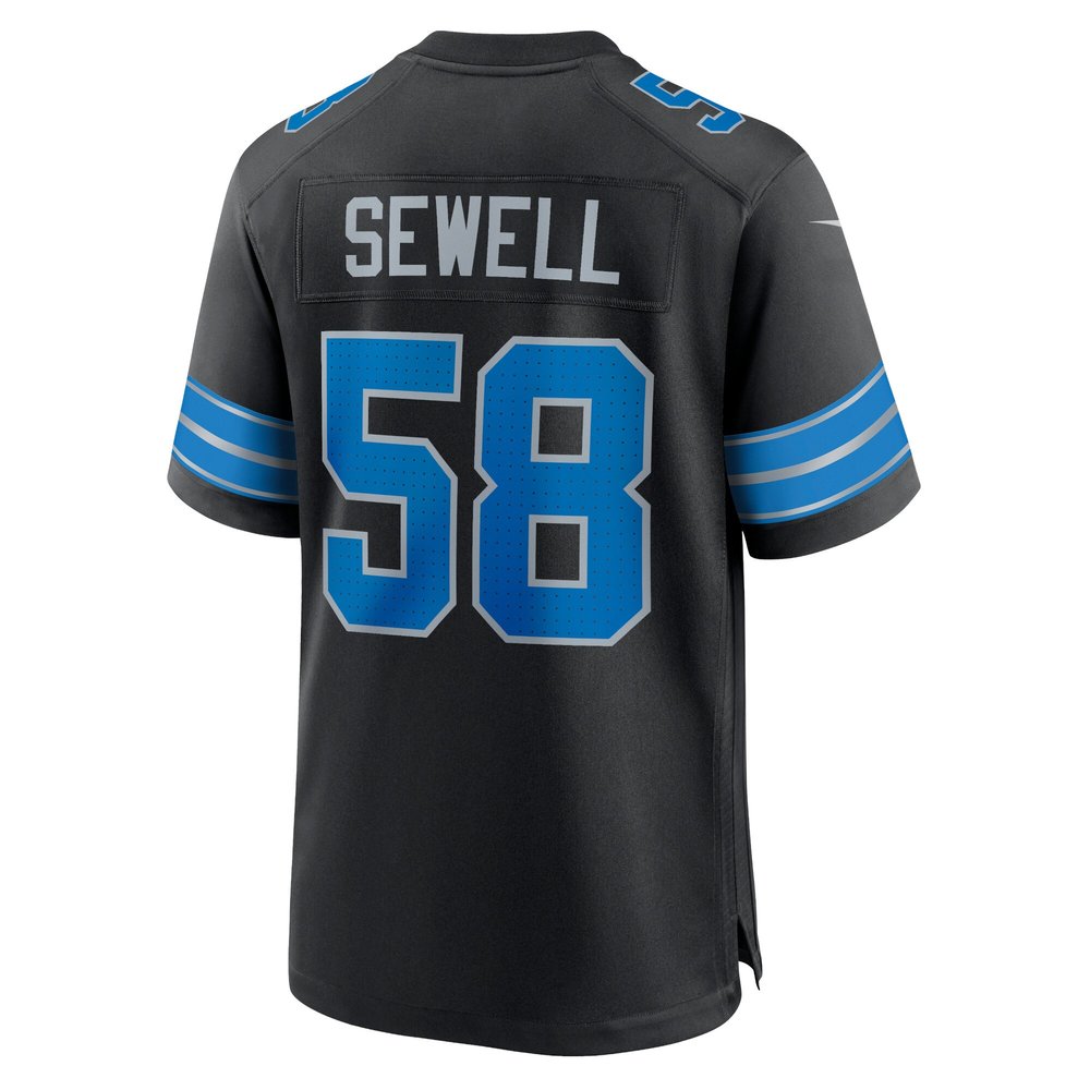 Men's Detroit Lions #58 Penei Sewell Black 2nd Alternate Game Jersey Men's Detroit Lions #58 Penei Sewell Black 2nd Alternate Game Jersey