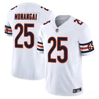 Men's Chicago Bears #25 Kyle Monangai White Vapor F.U.S.E. Limited Stitched Football Jersey