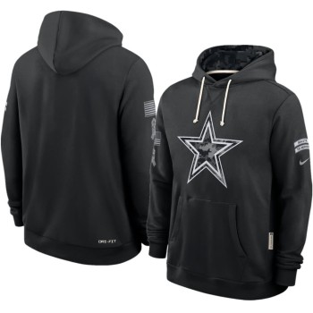 Men's Dallas Cowboys Nike Black 2026 Salute to Service Sideline Dri-FIT Pullover Hoodie