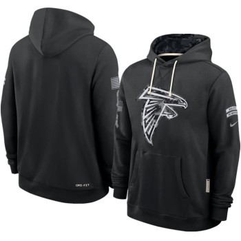 Men's Atlanta Falcons Nike Black 2026 Salute to Service Sideline Dri-FIT Pullover Hoodie