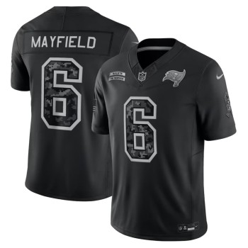 Men's Tampa Bay Buccaneers #6 Baker Mayfield Nike Black 2026 Salute to Service Vapor F.U.S.E. Limited Jersey