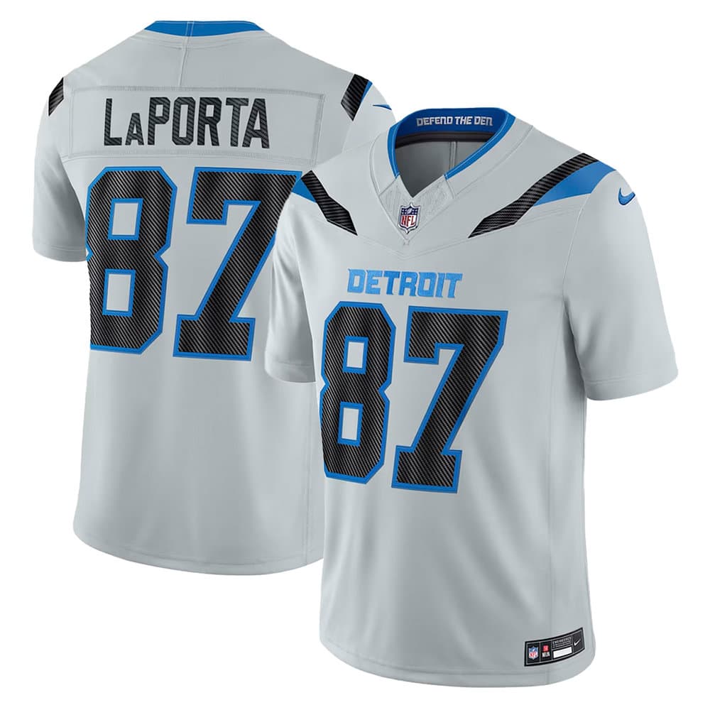 Youth Detroit Lions #87 Sam LaPorta Grey 2026 Rivalries Collection Vapor F.U.S.E. Limited Jersey