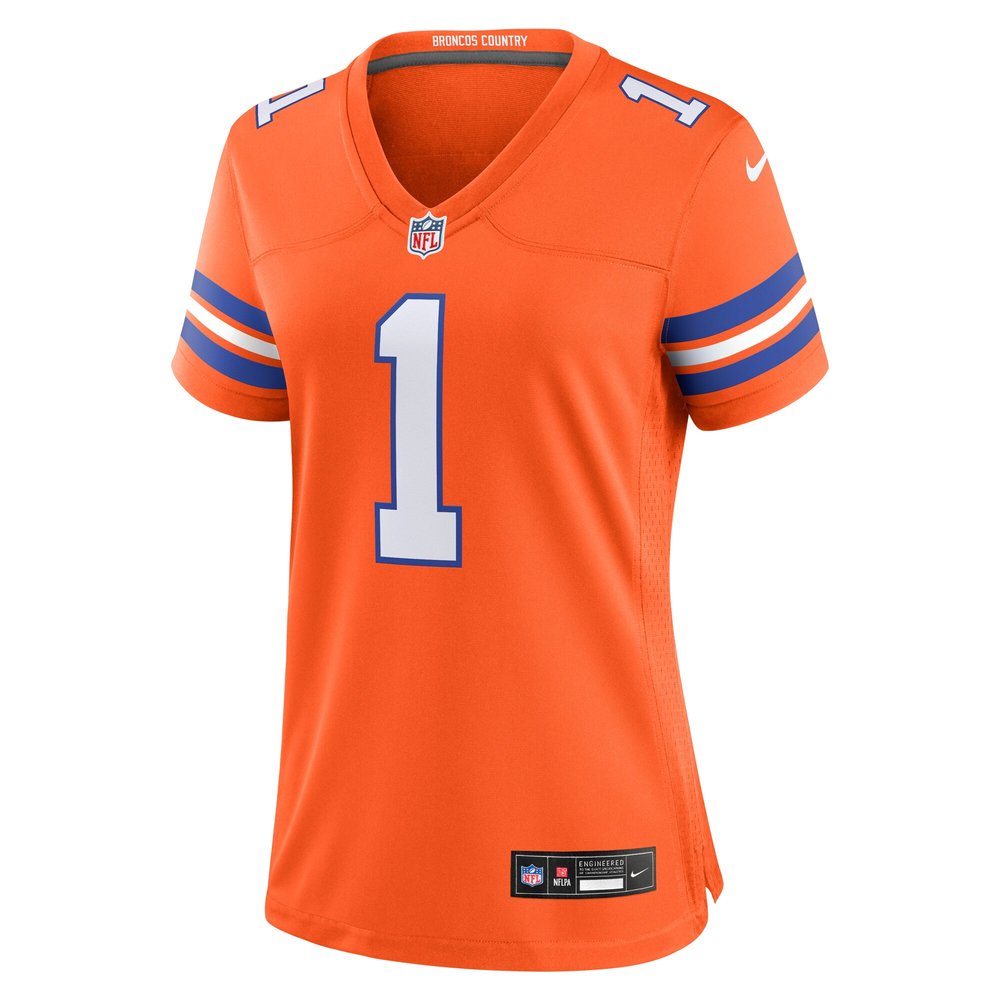 Women's Denver Broncos Jason Elam Orange Mile High Collection 1977 Throwback Retired Player Game Jersey Women's Denver Broncos Jason Elam Orange Mile High Collection 1977 Throwback Retired Player Game Jersey