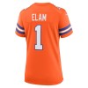 Women's Denver Broncos Jason Elam Orange Mile High Collection 1977 Throwback Retired Player Game Jersey