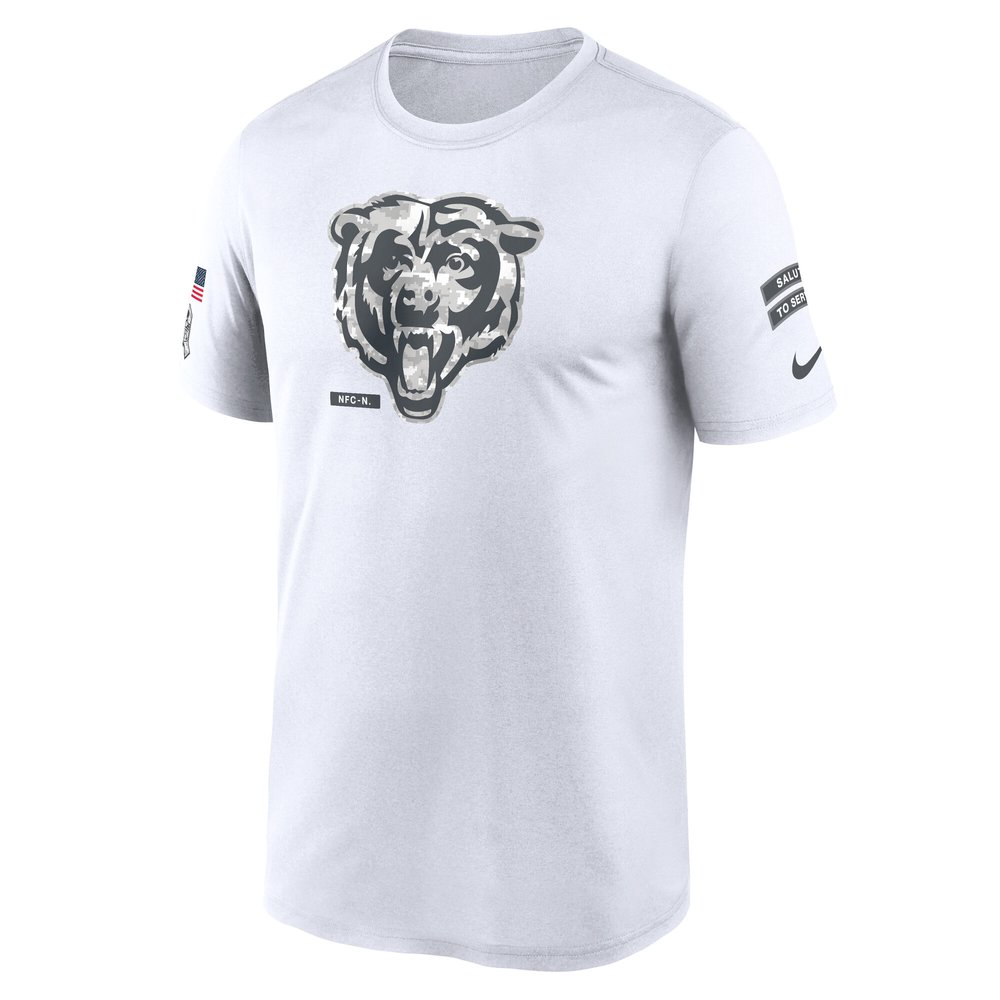 Men's Chicago Bears White 2024 Salute To Service Legend Performance T-Shirt