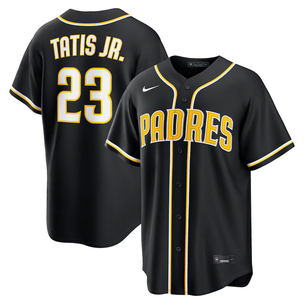 Youth San Diego Padres #23 Fernando Tatis Jr. Fashion Replica Black Out Jersey