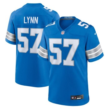 Men's Detroit Lions #57 Nate Lynn Blue Game Jersey Men's Detroit Lions #57 Nate Lynn Blue Game Jersey