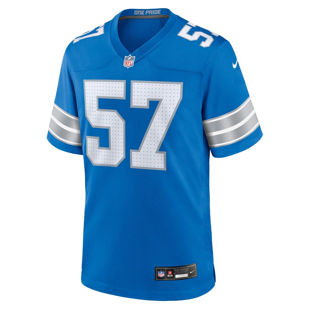 Men's Detroit Lions #57 Nate Lynn Blue Game Jersey