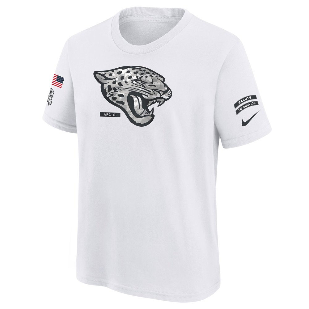 Youth Jacksonville Jaguars White 2024 Salute To Service T-Shirt