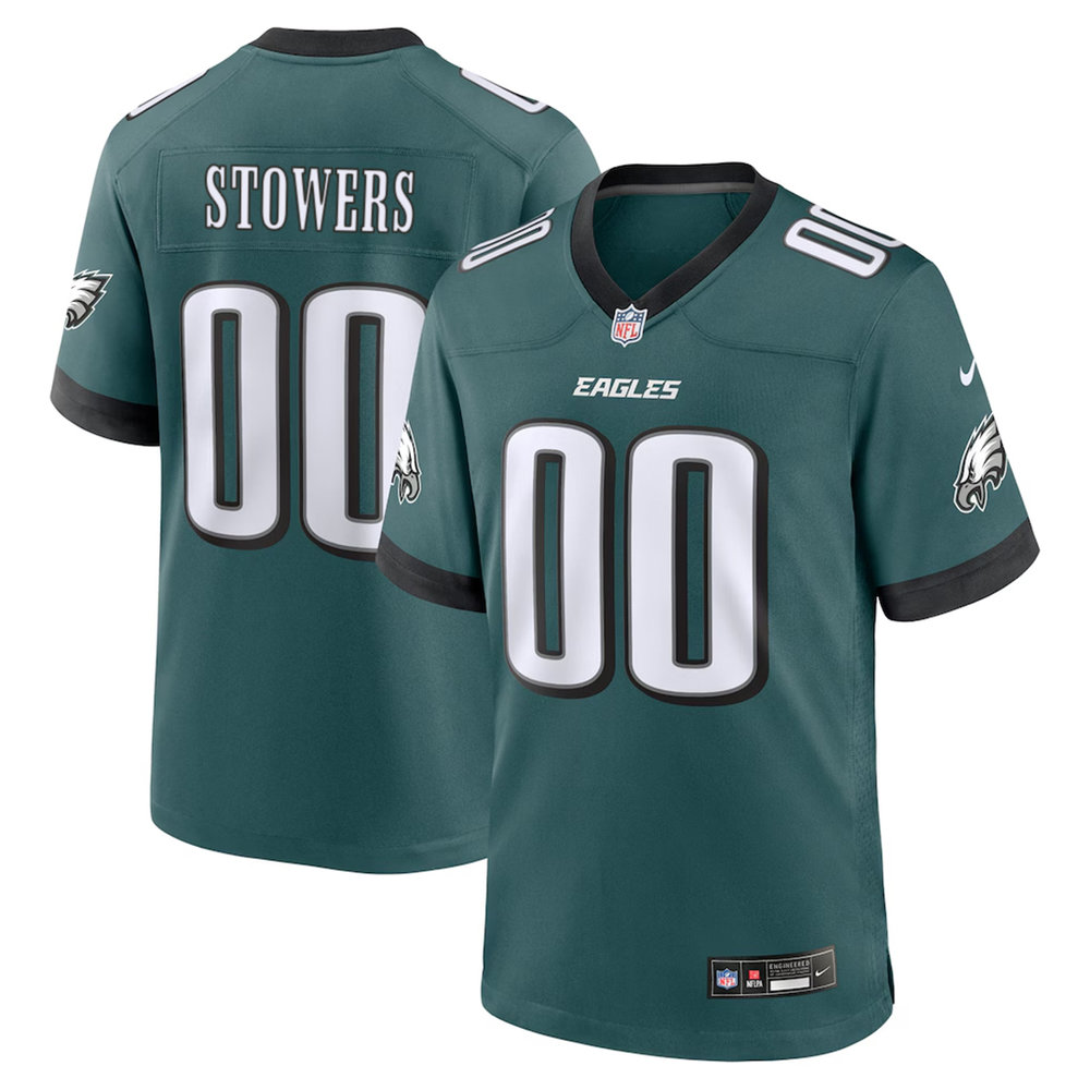 Men's Philadelphia Eagles Eli Stowers Green 2026 NFL Draft Game Jersey