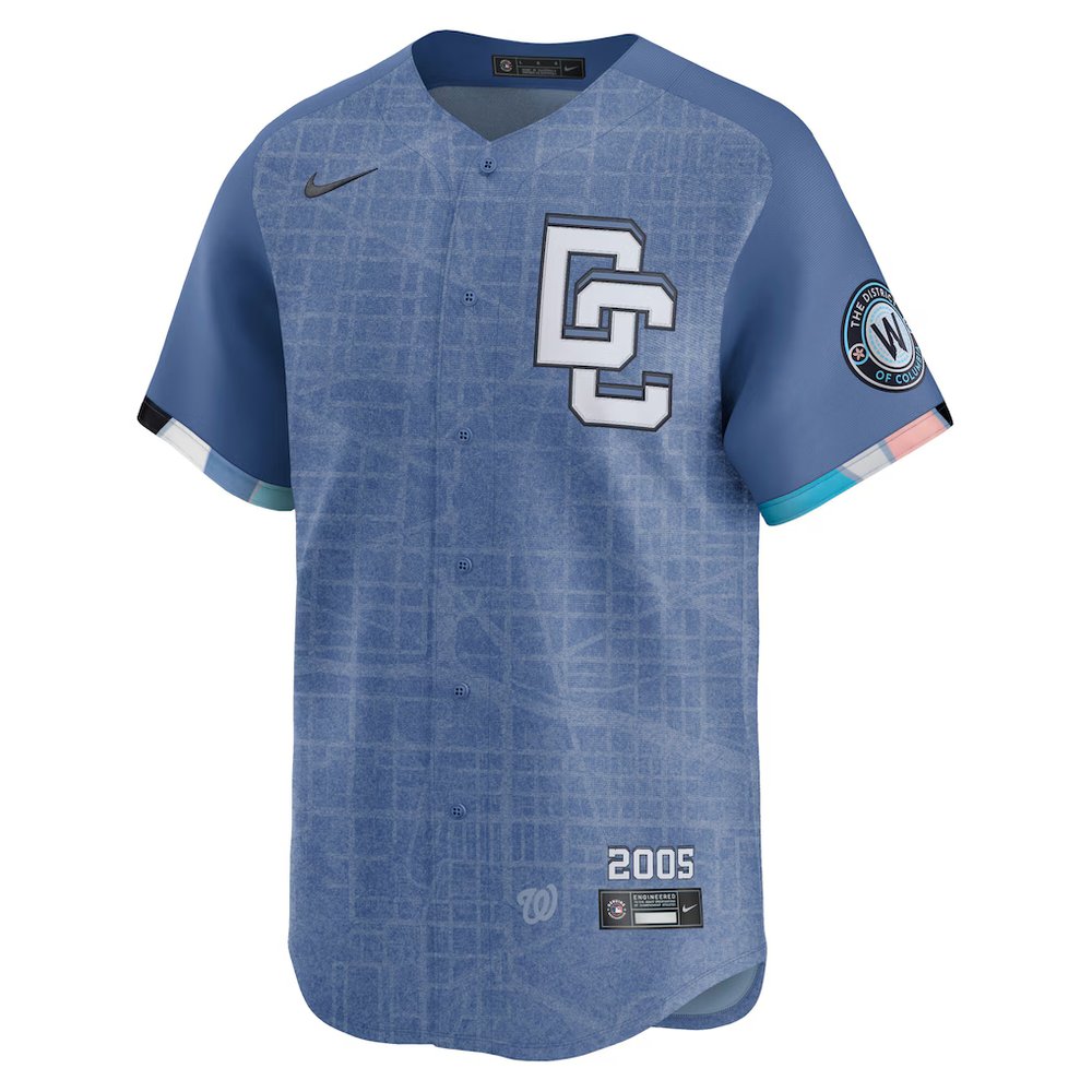 Men's Washington Nationals #5 CJ Abrams Nike Blue 2025 City Connect Limited Jersey