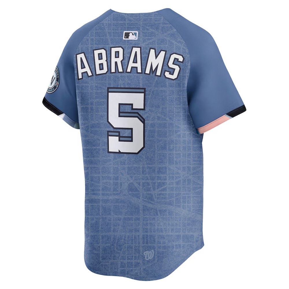 Men's Washington Nationals #5 CJ Abrams Nike Blue 2025 City Connect Limited Jersey