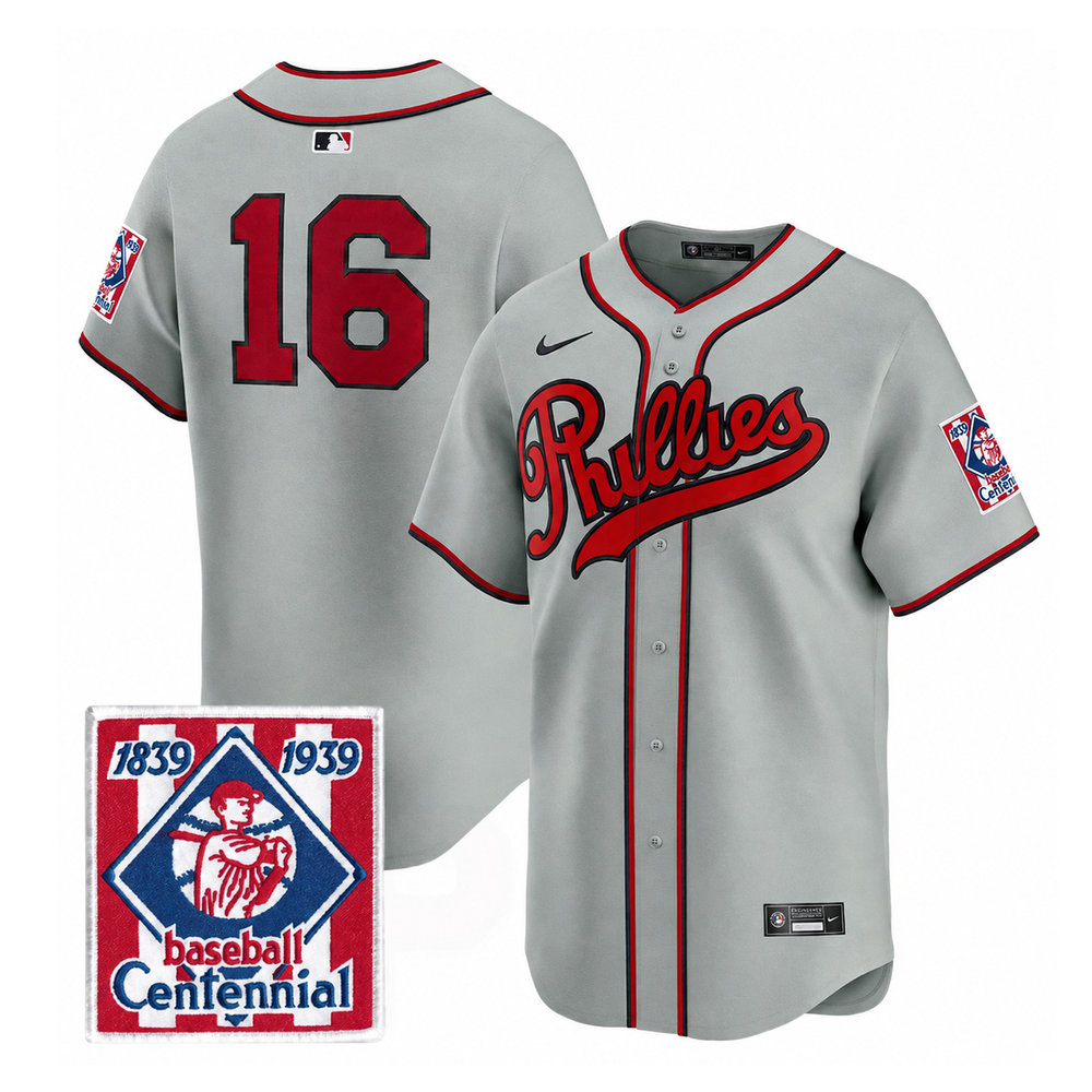 Men's Philadelphia Phillies #16 Brandon Marsh Gray Stitched Baseball Jersey