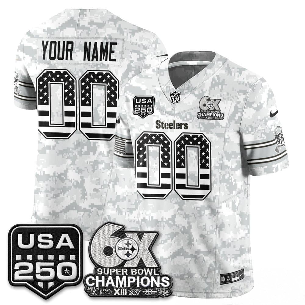 Men's Pittsburgh Steelers Camo 2026 Salute to Service Vapor F.U.S.E. Limited Custom Jersey