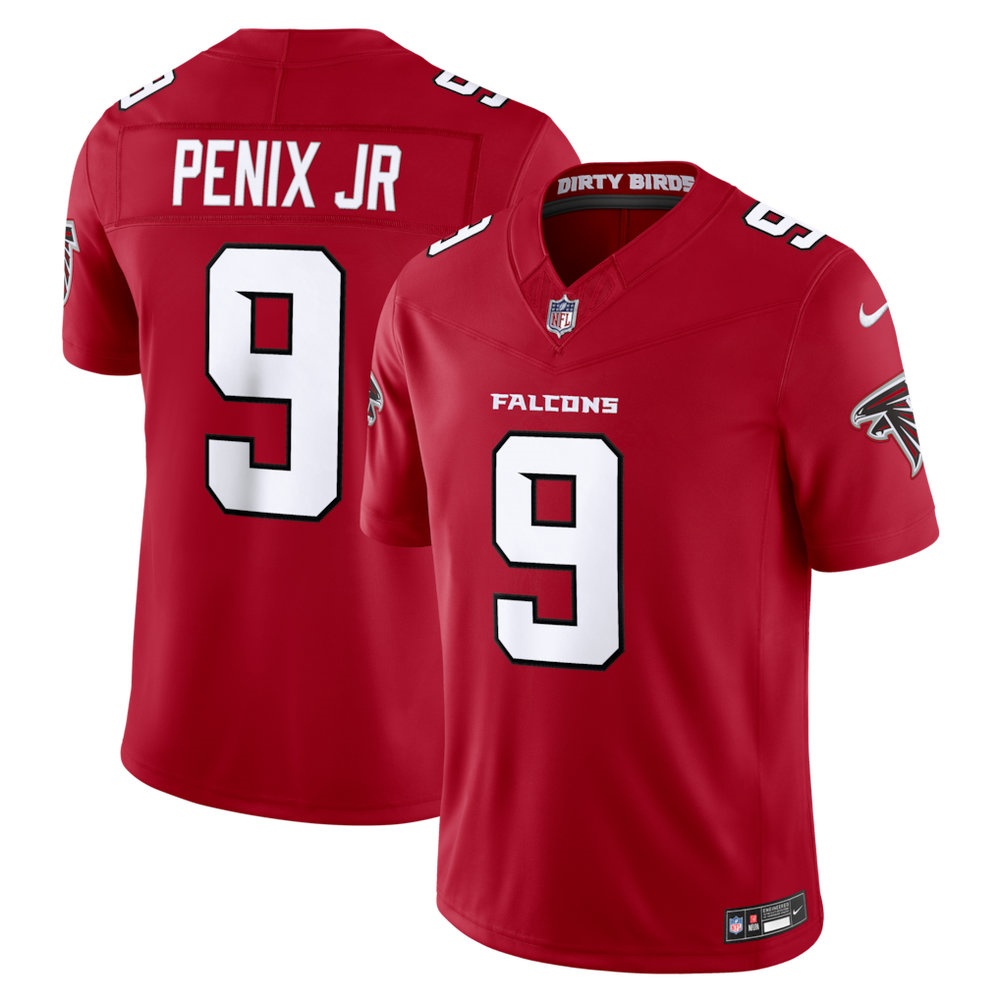 Men's Atlanta Falcons #9 Michael Penix Jr. Red Vapor F.U.S.E. Sewn Down Limited Jersey