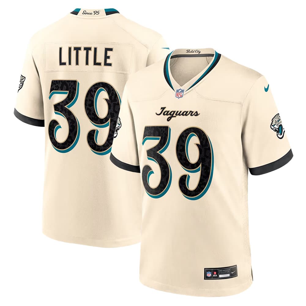 Men's Jacksonville Jaguars #39 Cam Little Cream 2026 Rivalries Collection Game Jersey