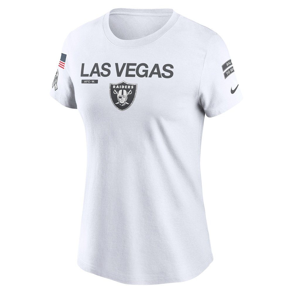 Women's Las Vegas Raiders  White 2024 Salute To Service Legend Performance T-Shirt
