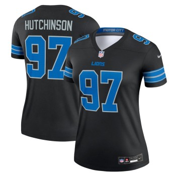 Women's Detroit Lions #97 Aidan Hutchinson Black Legend Jersey Women's Detroit Lions #97 Aidan Hutchinson Black Legend Jersey