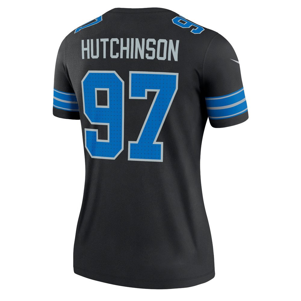 Women's Detroit Lions #97 Aidan Hutchinson Black Legend Jersey
