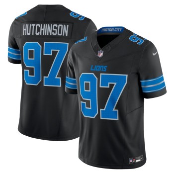 Men's Detroit Lions #97 Aidan Hutchinson Black 2nd Alternate Vapor F.U.S.E. Limited Jersey Men's Detroit Lions #97 Aidan Hutchinson Black 2nd Alternate Vapor F.U.S.E. Limited Jersey