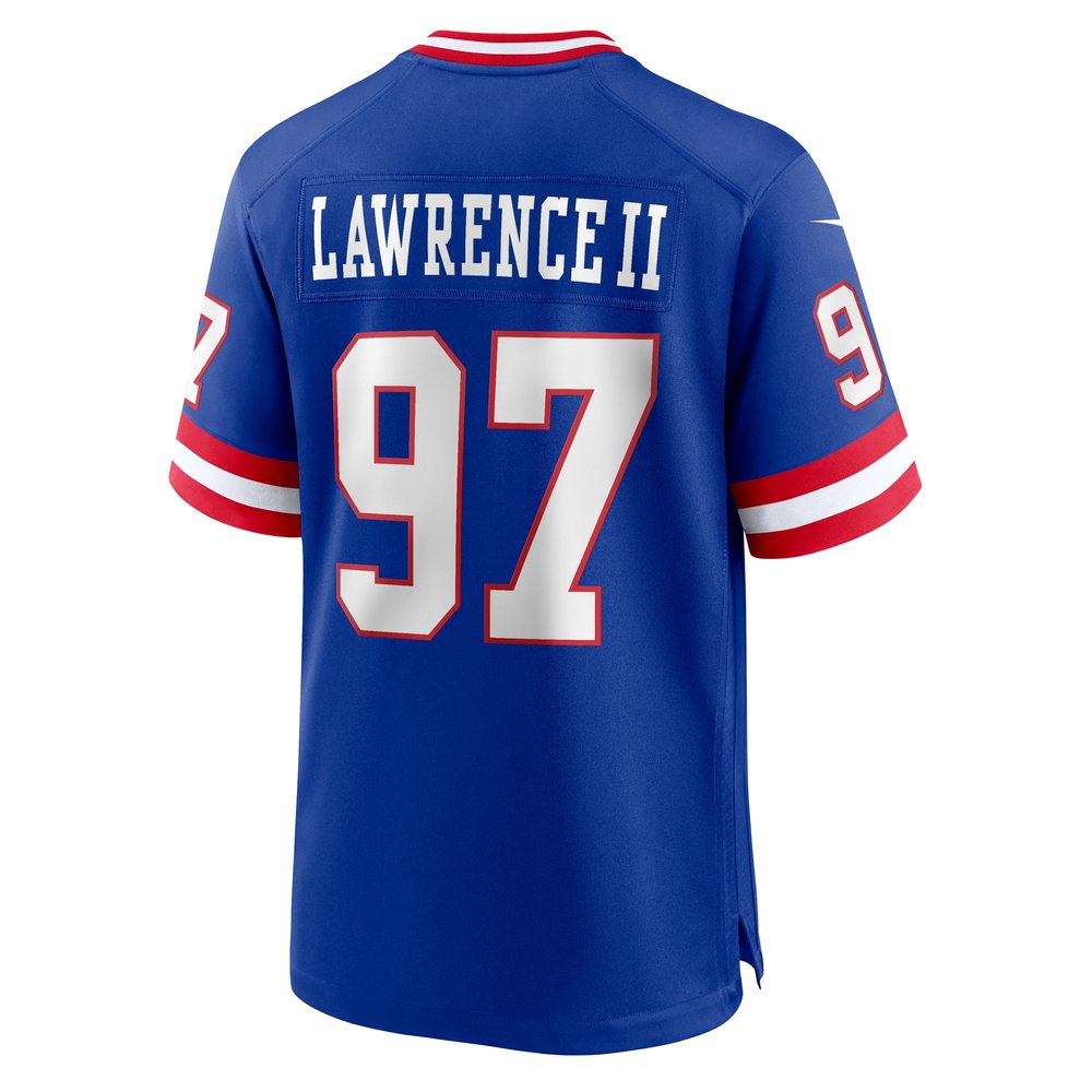 Men's New York Giants Dexter Lawrence II Royal Classic Game Player Jersey