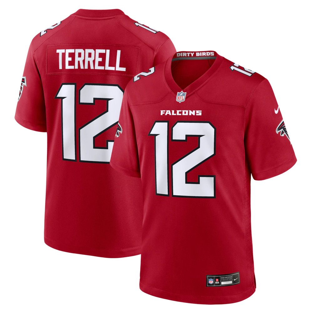 Men's Atlanta Falcons #12 Avieon Terrell Red 2026 NFL Draft Game Jersey Men's Atlanta Falcons #12 Avieon Terrell Red 2026 NFL Draft Game Jersey