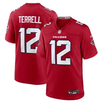 Men's Atlanta Falcons #12 Avieon Terrell Red 2026 NFL Draft Game Jersey