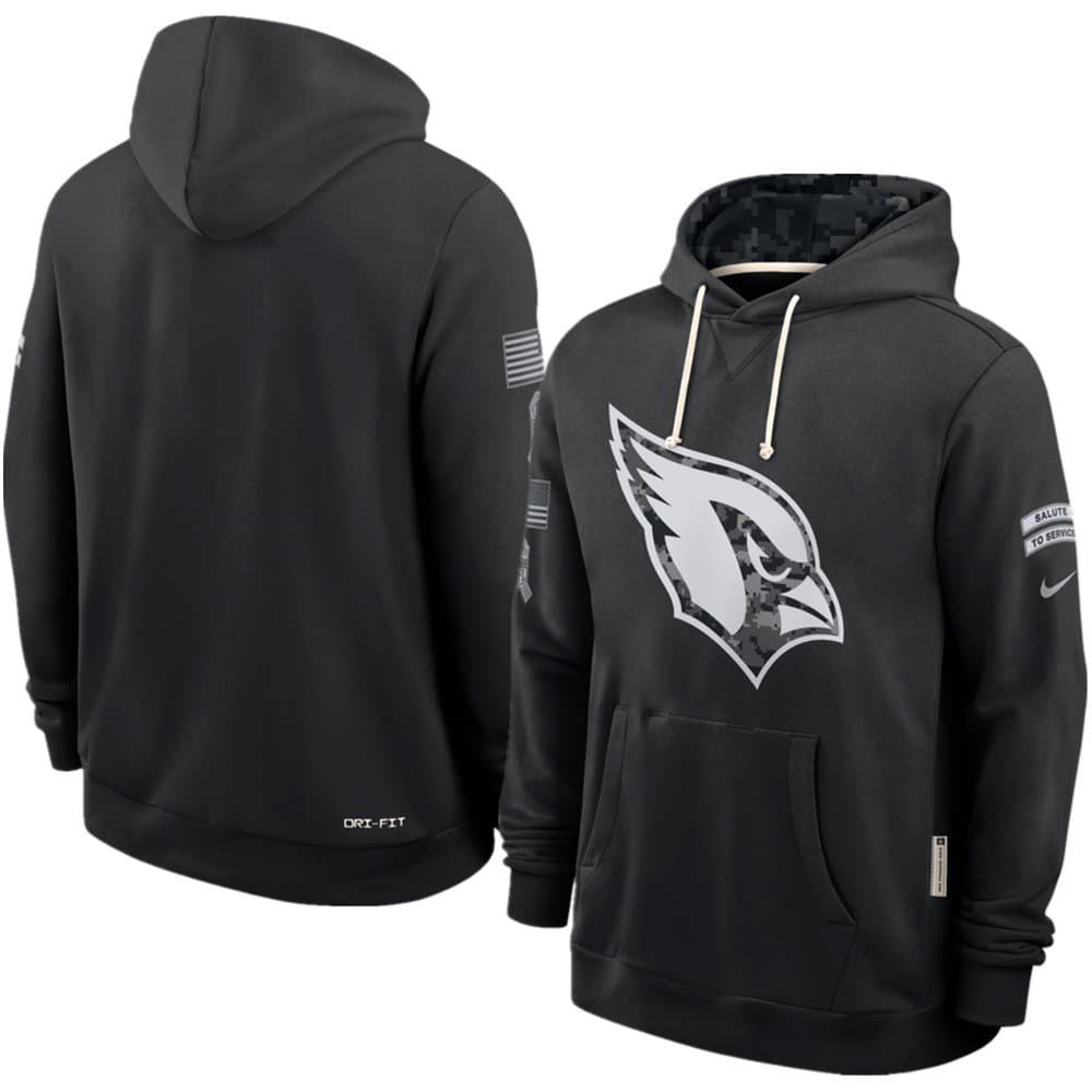 Men's Arizona Cardinals Nike Black 2026 Salute to Service Sideline Dri-FIT Pullover Hoodie