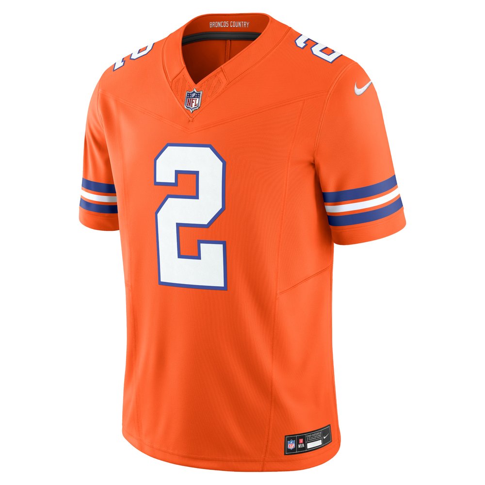 Men's Denver Broncos Patrick Surtain II Orange Alternate Mile High Collection 1977 Throwback Vapor F.U.S.E. Limited Jersey Men's Denver Broncos Patrick Surtain II Orange Alternate Mile High Collection 1977 Throwback Vapor F.U.S.E. Limited Jersey