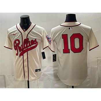 Youth Philadelphia Phillies #10 J.T. Realmuto Cream 2026 Field of Dreams Stadium Stitched Baseball Jersey