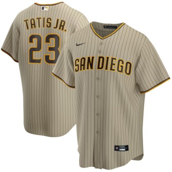 Men's San Diego Padres #23 Fernando Tatis Jr. Nike Tan Alternate Replica Player Jersey Men's San Diego Padres #23 Fernando Tatis Jr. Nike Tan Alternate Replica Player Jersey