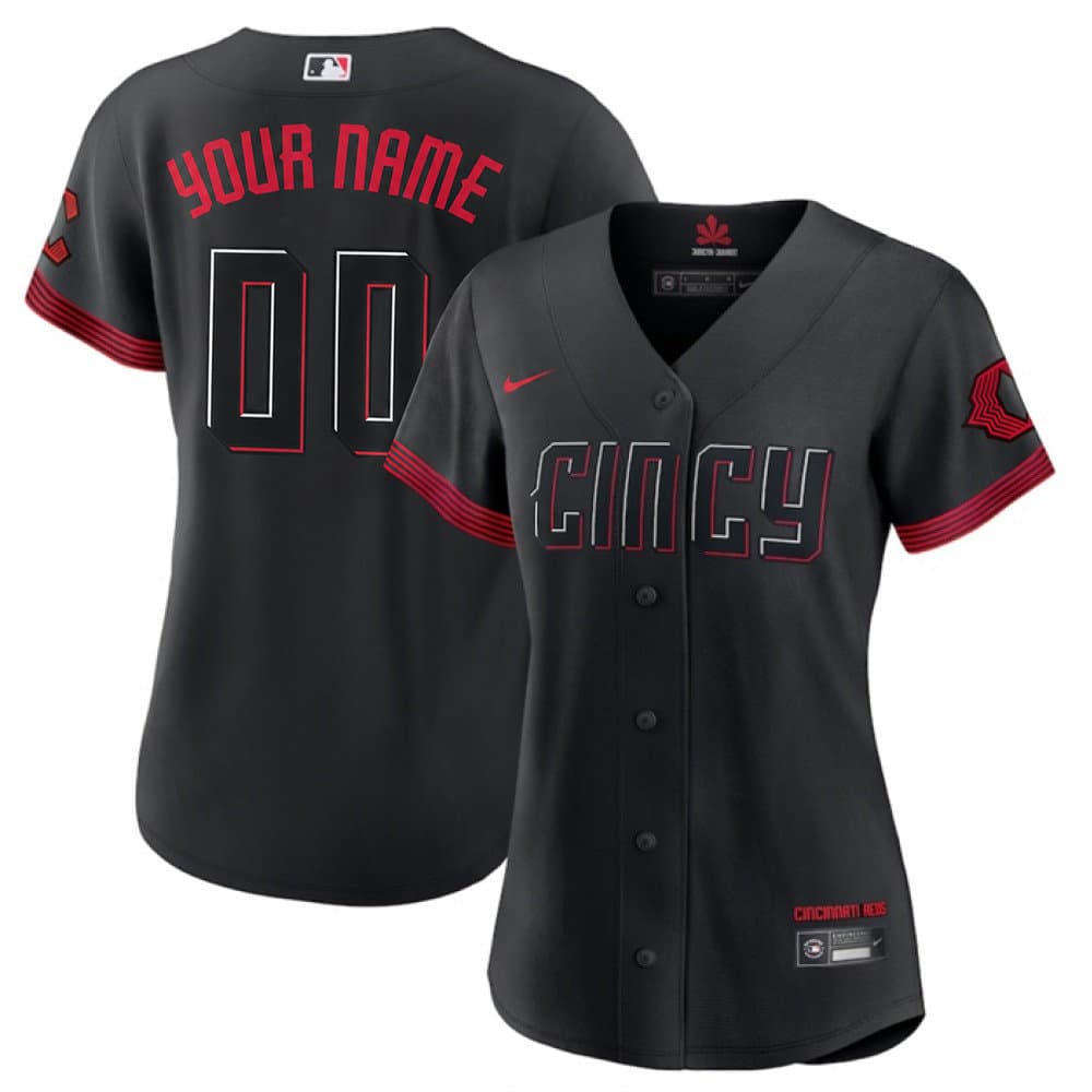 Women's Cincinnati Reds Black 2023 City Connect Custom Jersey