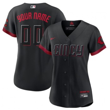 Women's Cincinnati Reds Black 2023 City Connect Custom Jersey