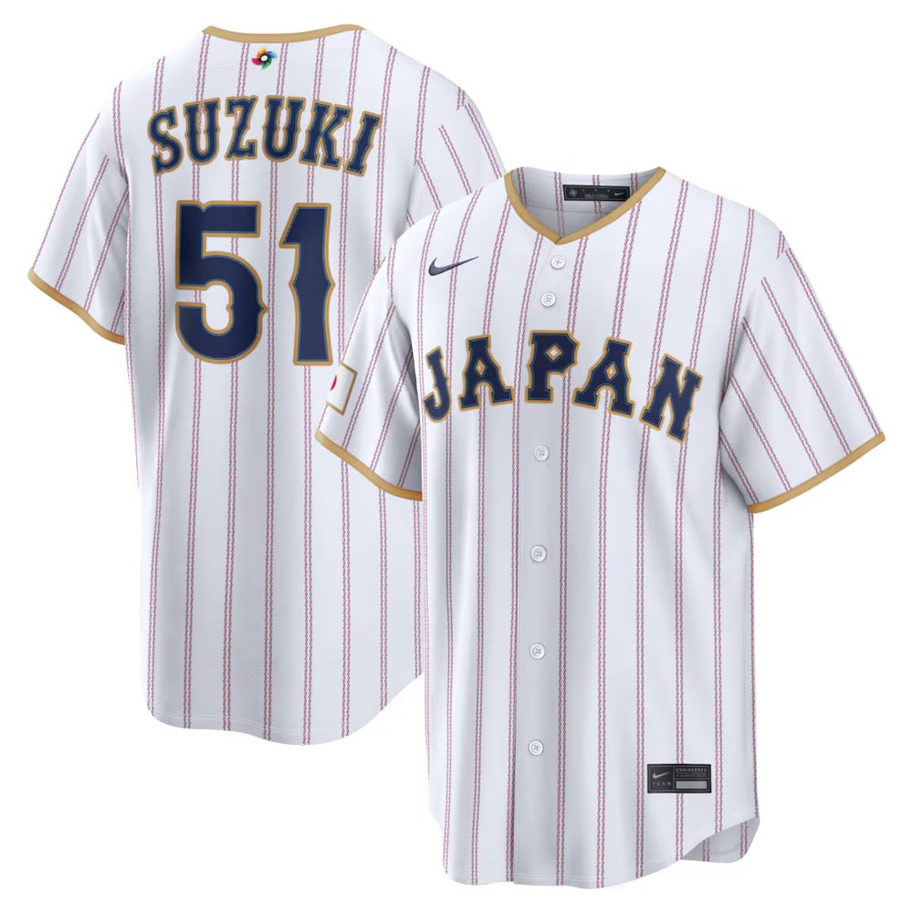 Men's Japan Baseball #51 Seiya Suzuki White 2026 World Baseball Classic Home Stadium Jersey