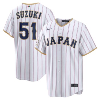 Men's Japan Baseball #51 Seiya Suzuki White 2026 World Baseball Classic Home Stadium Jersey