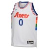 Youth Philadelphia 76ers Tyrese Maxey White 2024/25 Swingman Player Jersey - City Edition
