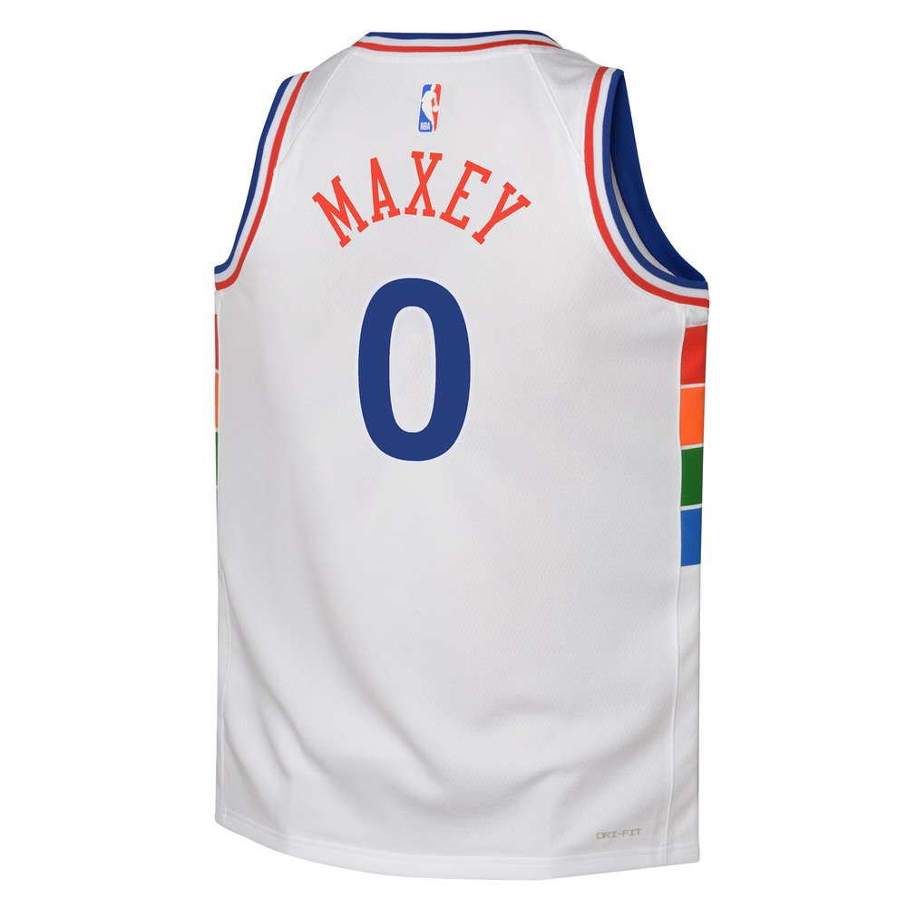 Youth Philadelphia 76ers Tyrese Maxey White 2024/25 Swingman Player Jersey - City Edition