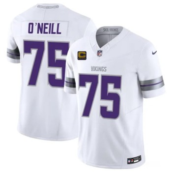 Men's Minnesota Vikings #75 Brian O'Neill White 2025 Winter Warrior Vapor F.U.S.E. Limited Jersey