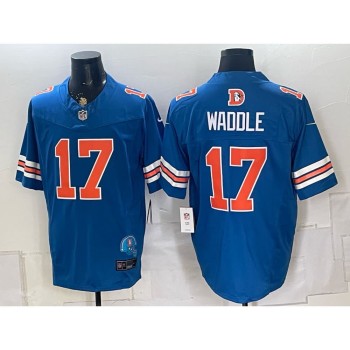 Men's Denver Broncos #17 Jaylen Waddle Royal Vapor F.U.S.E. Limited Jersey