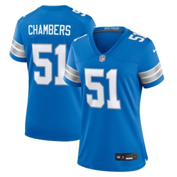Women's Detroit Lions Steele Chambers Blue Game Jersey Women's Detroit Lions Steele Chambers Blue Game Jersey