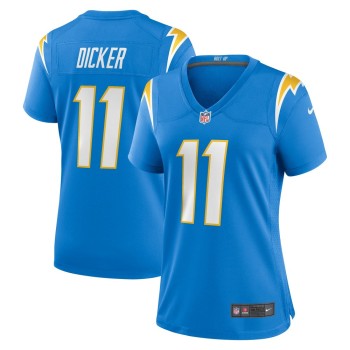 Women's Los Angeles Chargers #11 Cameron Dicker Powder Blue Game Jersey